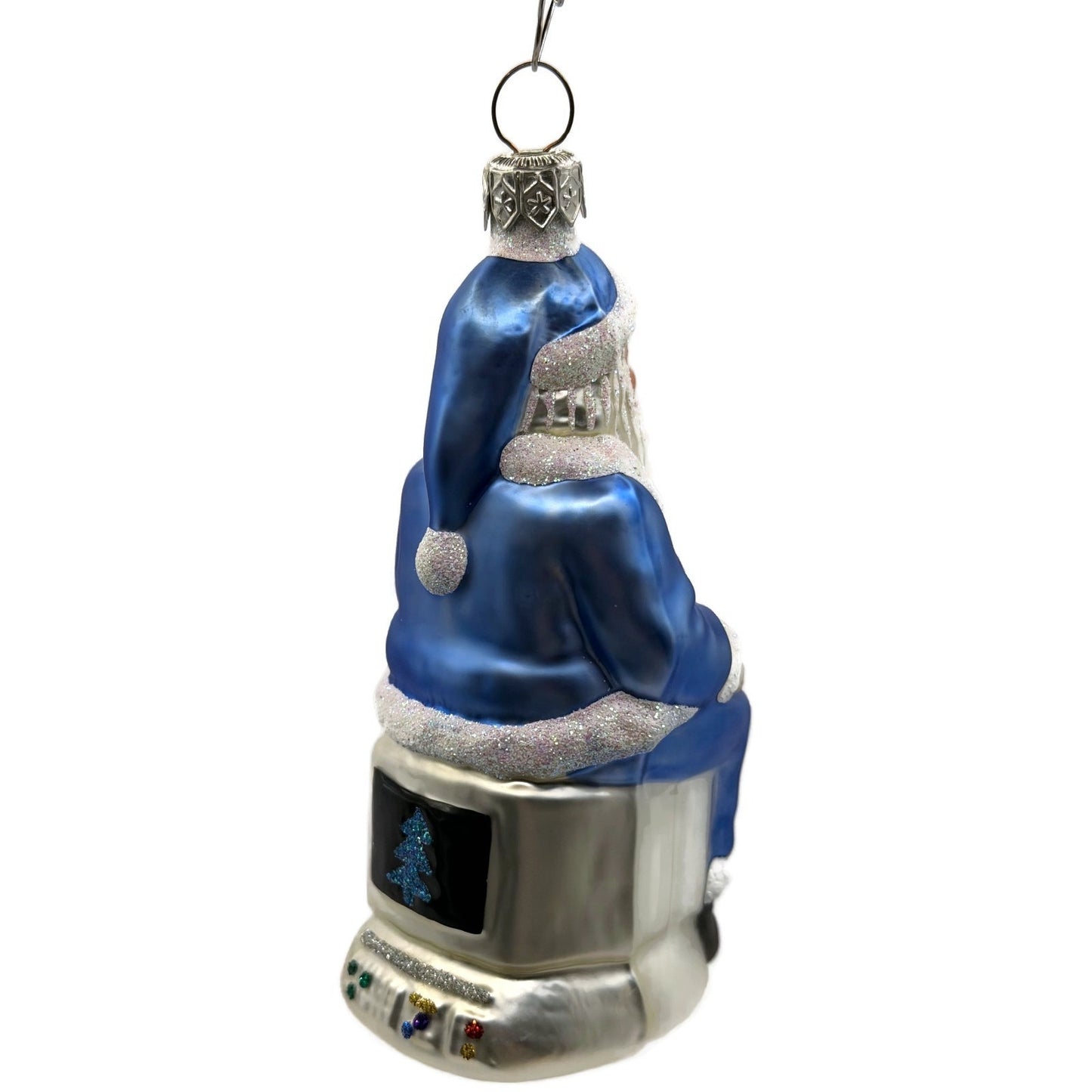 Patricia Breen Cyberspace Santa Sitting On Monitor Christmas Tree Ornament 9711