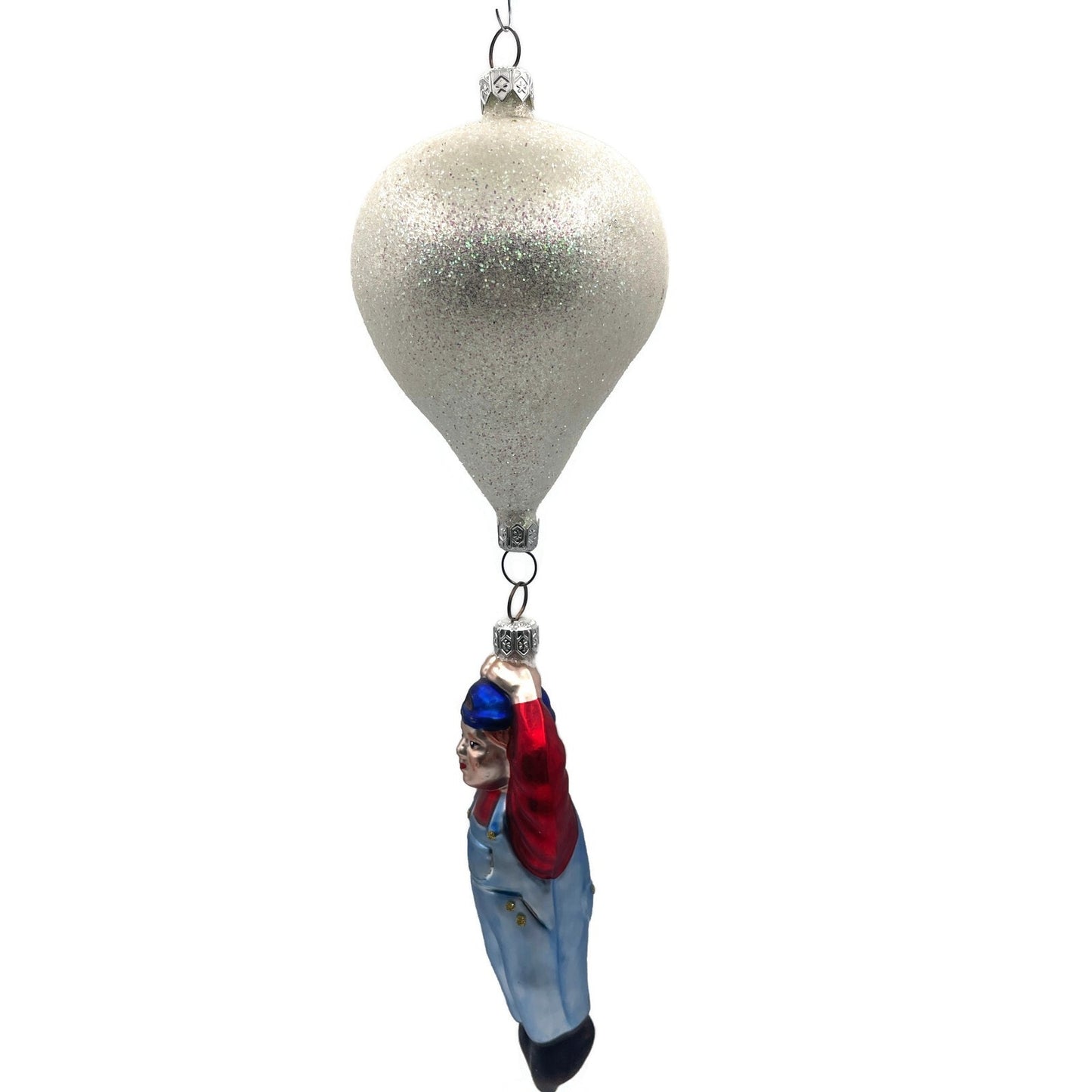 Patricia Breen Balloon Boy Blue Overalls Red Shirt Christmas Tree Ornament