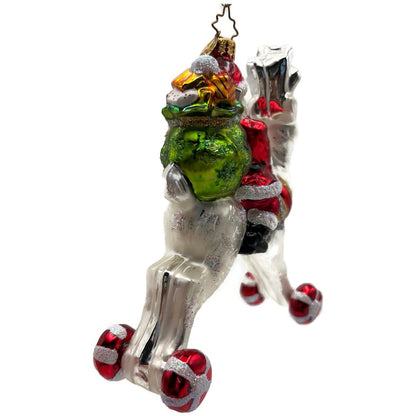 Christopher Radko Hi Ho Blitzen Santa Claus Glass Christmas Ornament 1013235