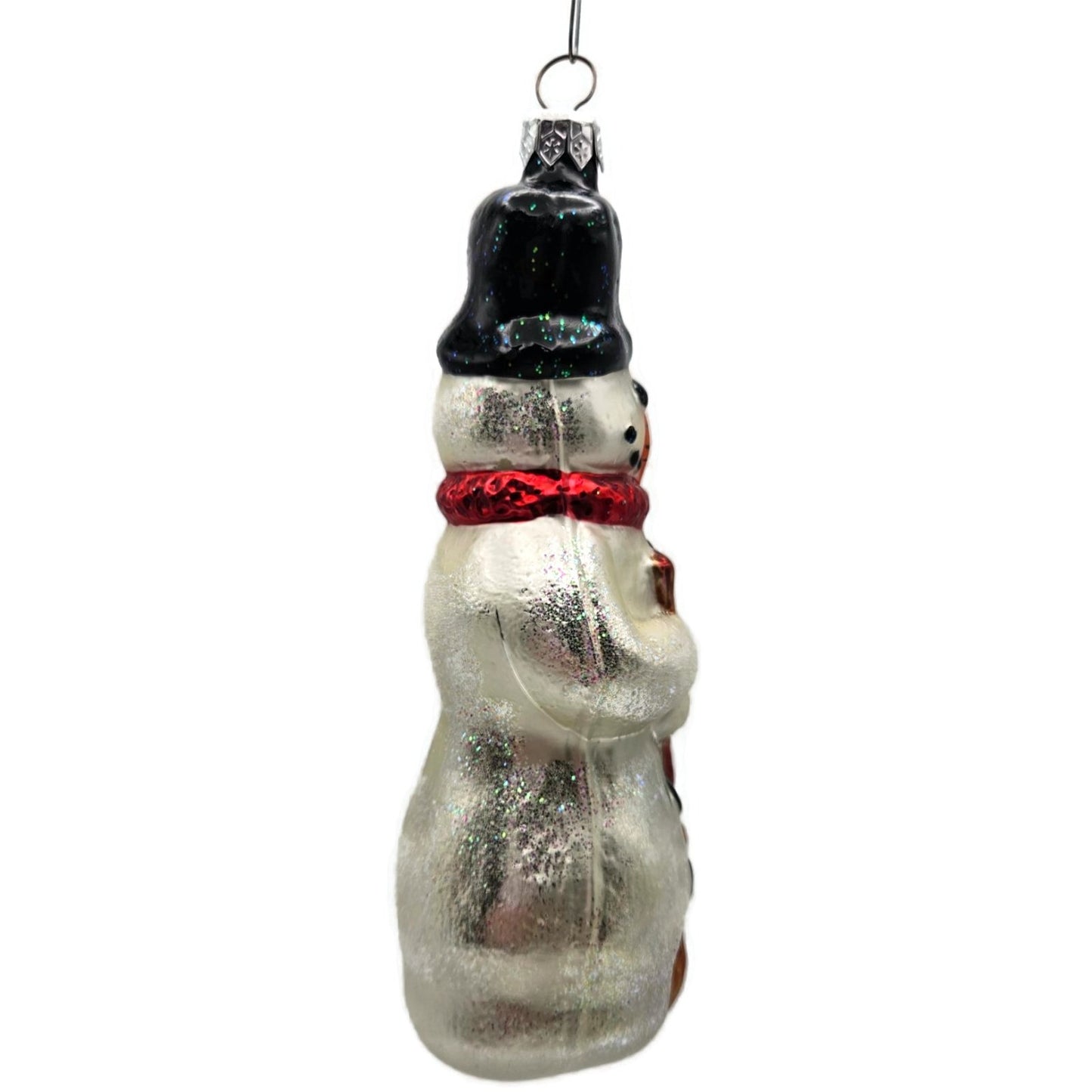 Christopher Radko Snowman With Broom Red Scarf Christmas Tree Ornament