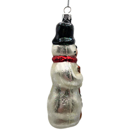 Christopher Radko Snowman With Broom Red Scarf Christmas Tree Ornament