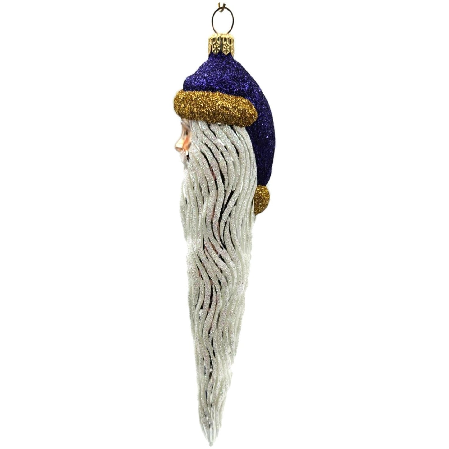 Patricia Breen Santa Icicle Purple Gold White Christmas Tree Ornament