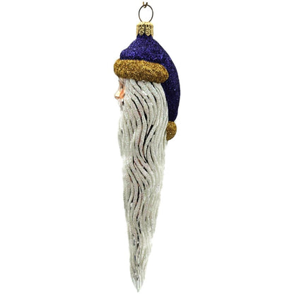 Patricia Breen Santa Icicle Purple Gold White Christmas Tree Ornament