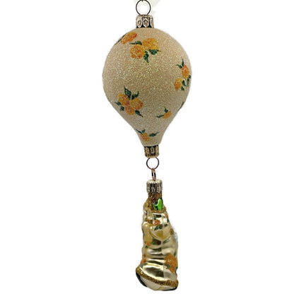 Patricia Breen Into the Blue Santa Claus Yellow Roses Spring Christmas Ornament