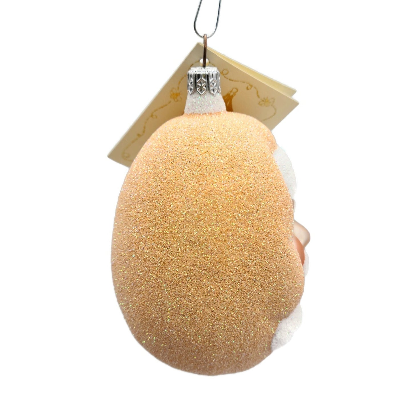 Patricia Breen Jelly Bean Santa Claus Peach Glittered Christmas Tree Ornament