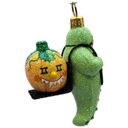 Patricia Breen Halloween Delivery Green Frankenstein Orange Christmas Ornament