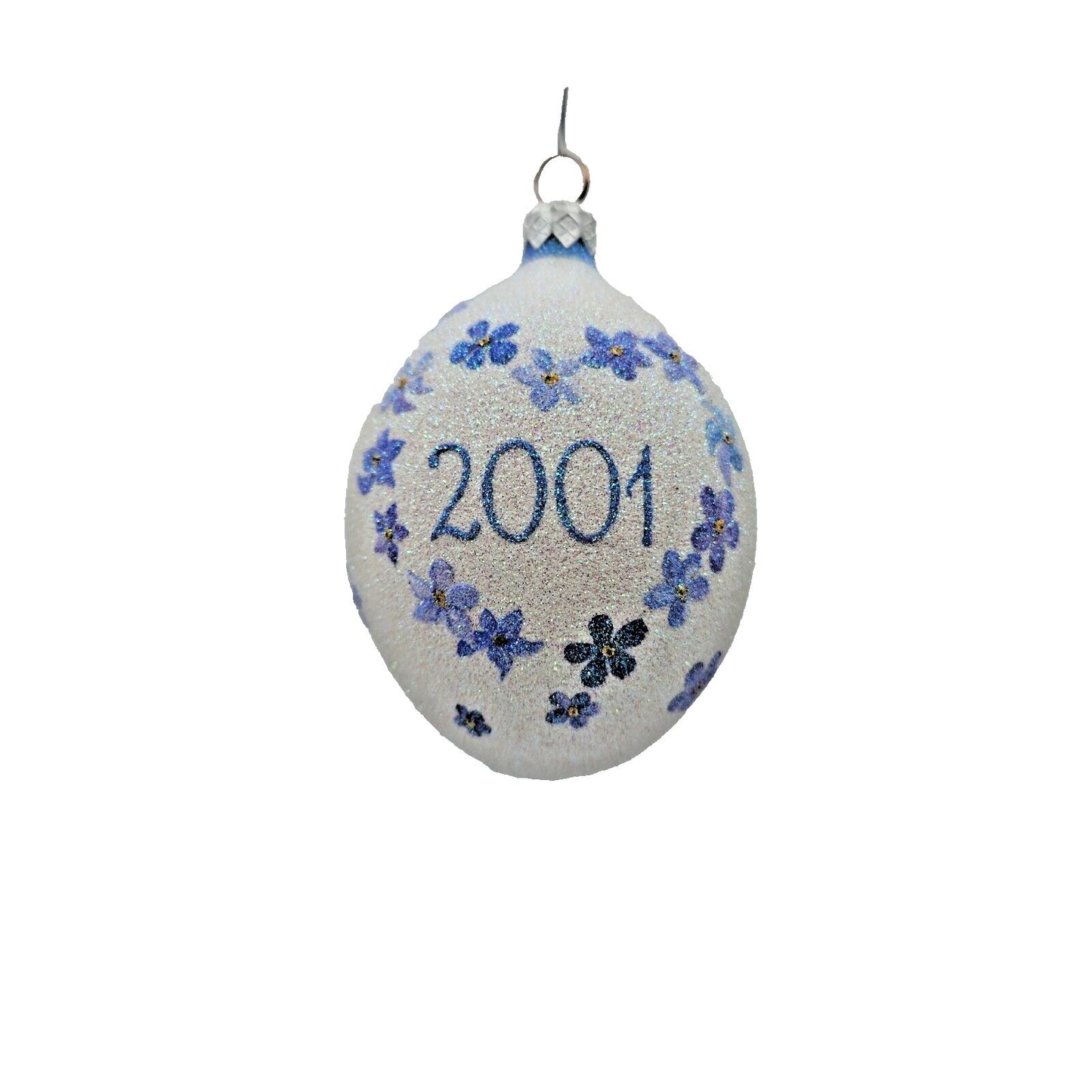 Patricia Breen Remembrance Egg 2001 Forget Me Not Spring Christmas Ornament 2100