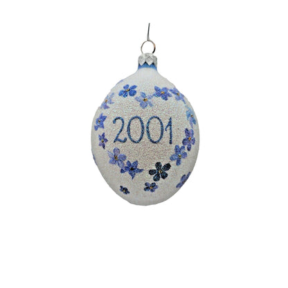 Patricia Breen Remembrance Egg 2001 Forget Me Not Spring Christmas Ornament 2100
