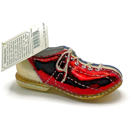 OWC Bowling Shoes Red Blue Gold Lace Up Ornament Old World Christmas Tree Decor
