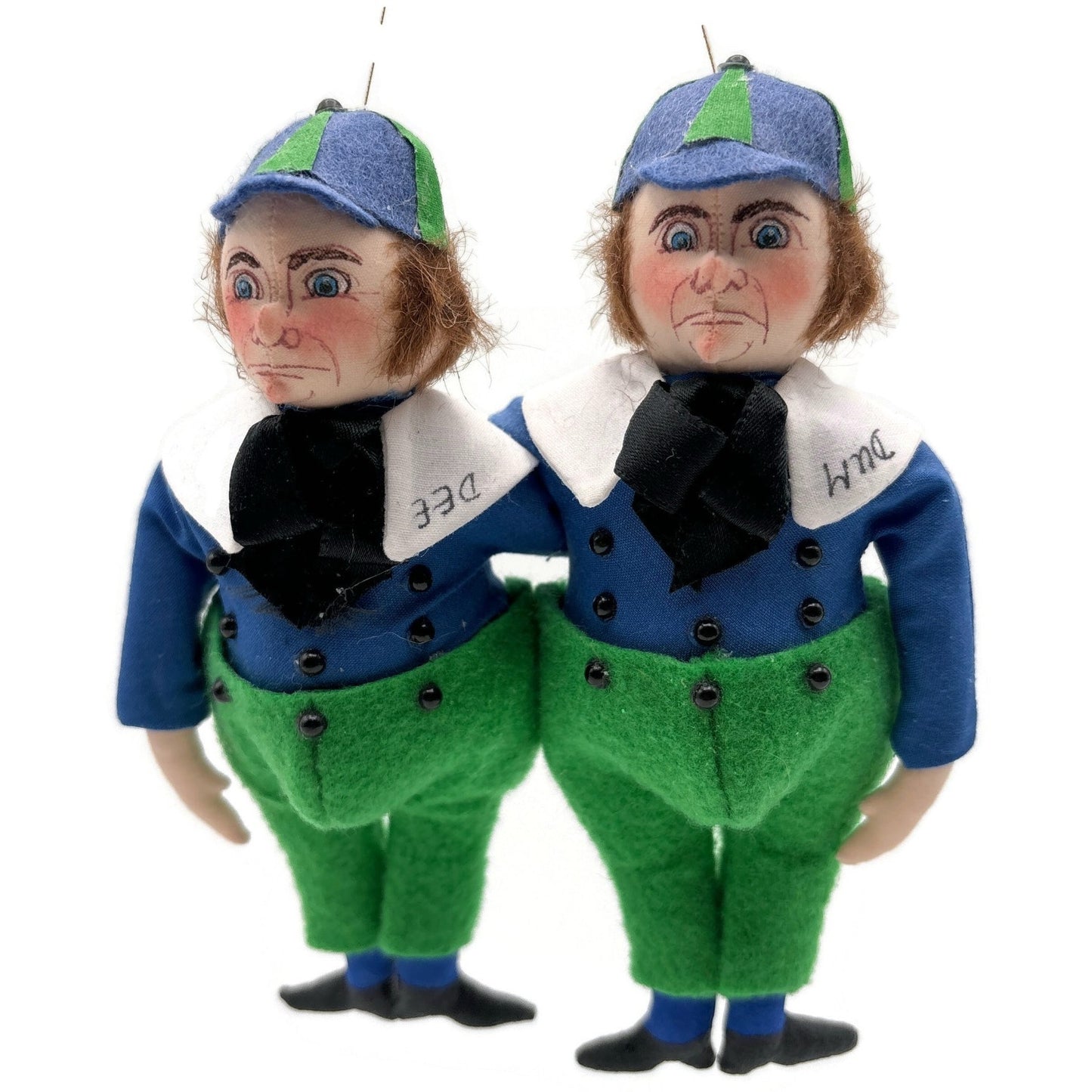 Gladys Boalt Tweedle Dee and Tweedle Dum Alice in Wonderland Handmade Ornament