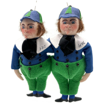 Gladys Boalt Tweedle Dee and Tweedle Dum Alice in Wonderland Handmade Ornament