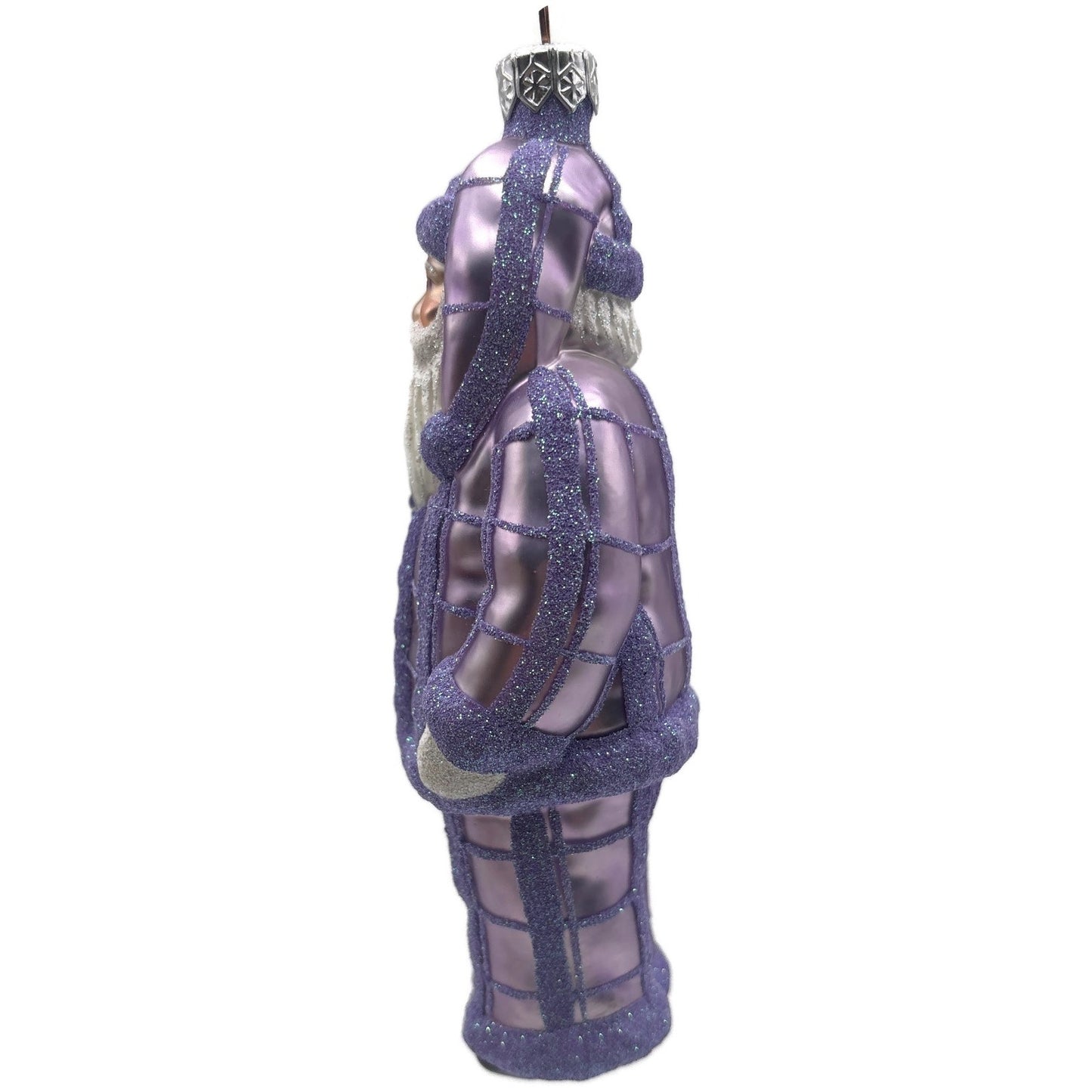 Patricia Breen Ring In The New Lavender Plaid Santa Christmas Tree Ornament CATZ