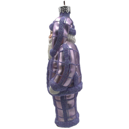 Patricia Breen Ring In The New Lavender Plaid Santa Christmas Tree Ornament CATZ