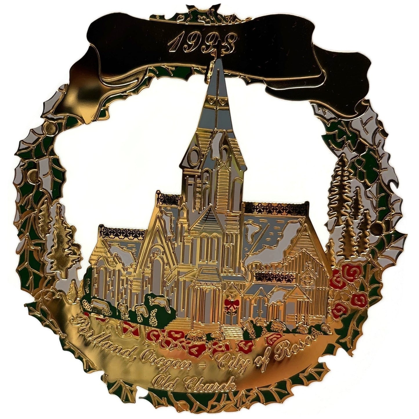 Portland Ornament 1998 The Old Church Gold Plated Michael Allen Harrison CD