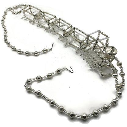 Christopher Radko Locomotive Garland Silver Train Czech Beaded Christmas 92-216