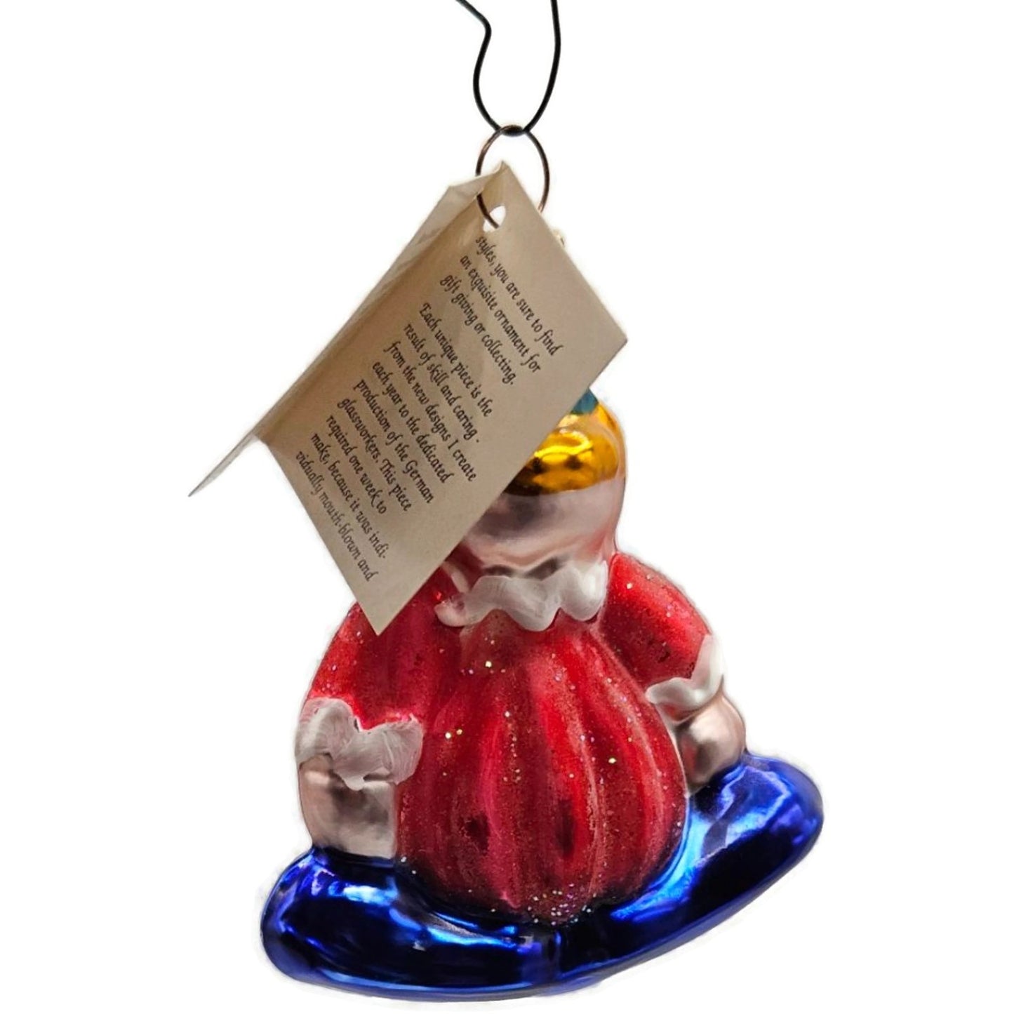 Christopher Radko Casey the Clown Red Made in Germany Christmas Tree Ornament