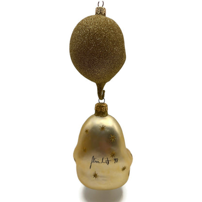 Patricia Breen Checking His List Santa Gold Moon Stars Christmas Tree Ornament