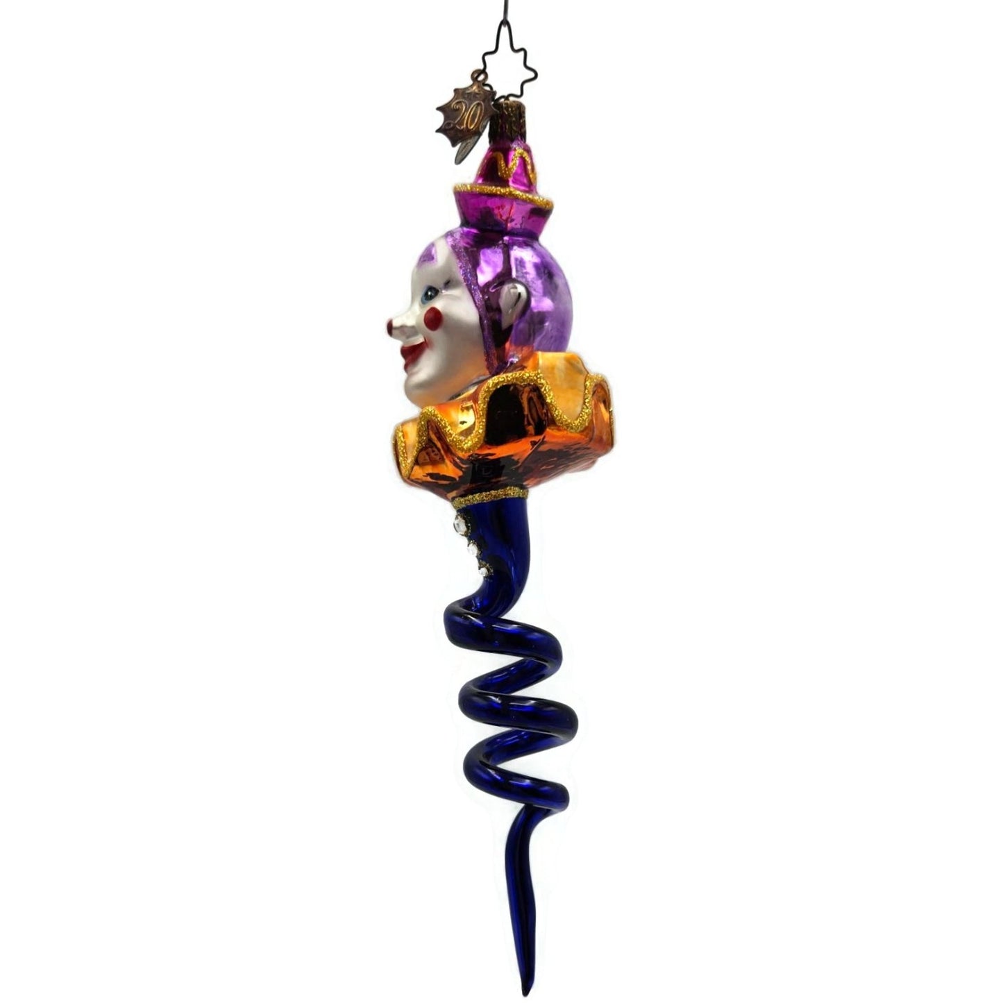 Christopher Radko Clown Snake Corkscrew Spring Twist Halloween Ornament