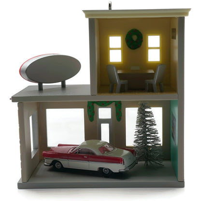Hallmark Andys Car Lot Nostalgic Houses Shops 2014 Christmas Keepsake Ornament