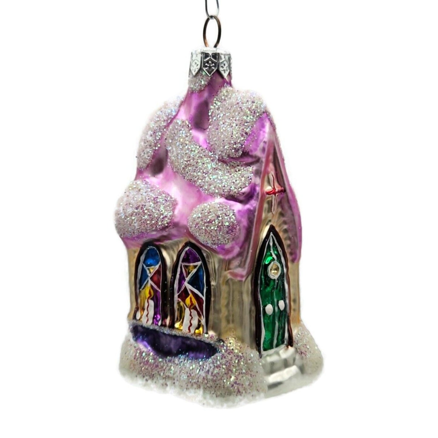 Christopher Radko Midnight Mass Pink Purple Chapel Christmas Ornament 94-913-2