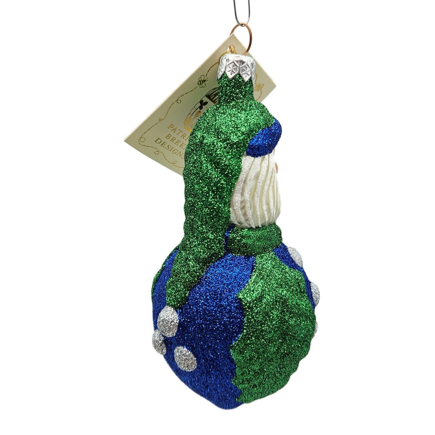 Patricia Breen Hollyberry Santa Claus Blue Green Christmas Holiday Tree Ornament