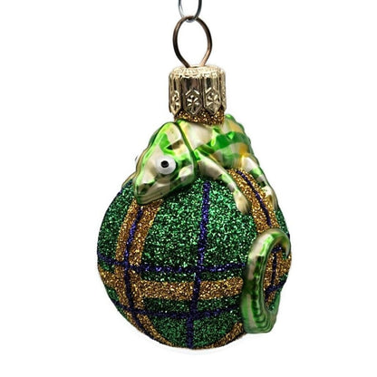 Patricia Breen Miniature Chameleon Plaid Green Christmas Holiday Tree Ornament