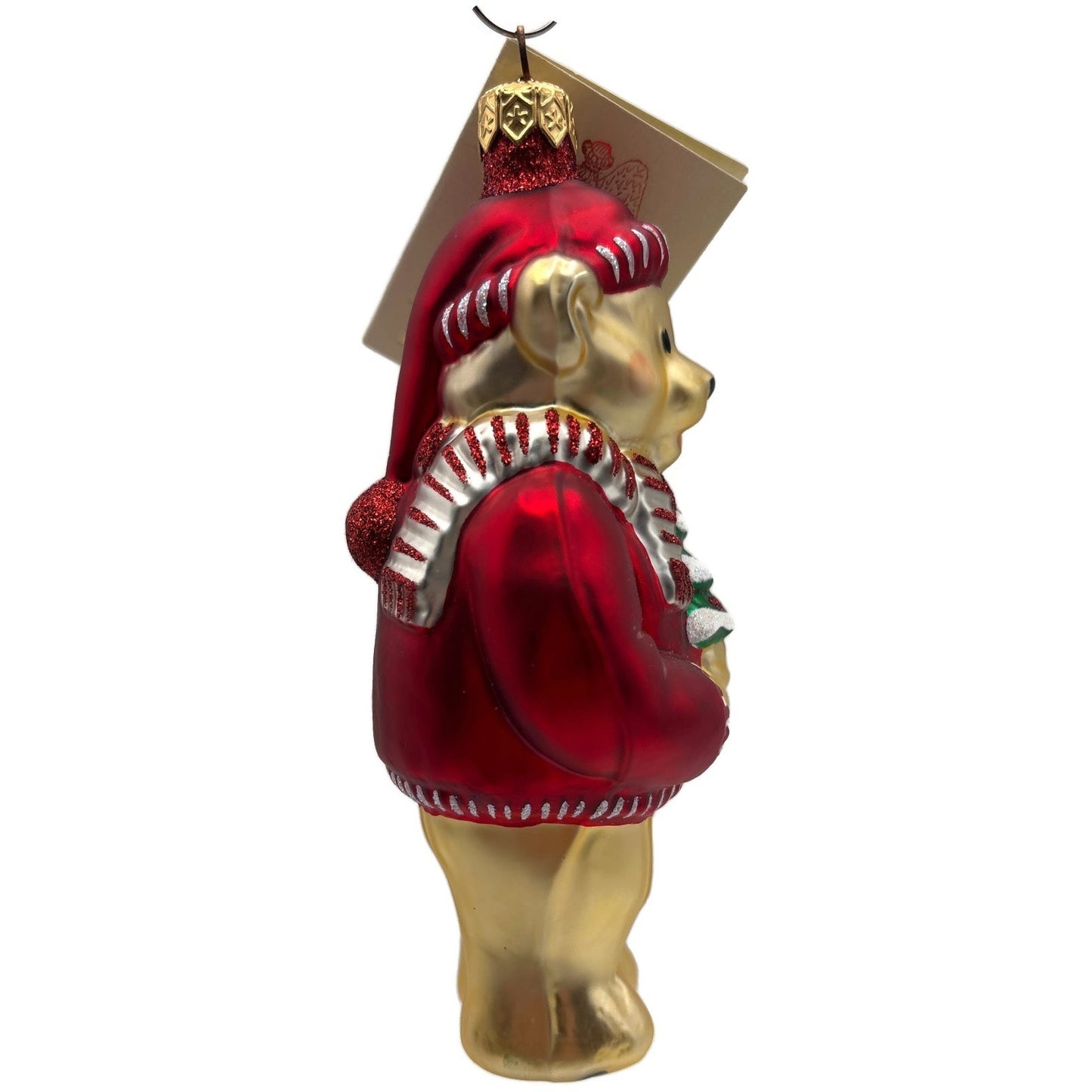 Patricia Breen Papa Bear Red Glittered Ornaments Gold Green Christmas Ornament
