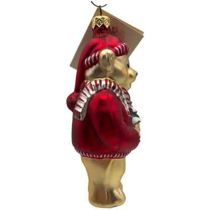 Patricia Breen Papa Bear Red Glittered Ornaments Gold Green Christmas Ornament