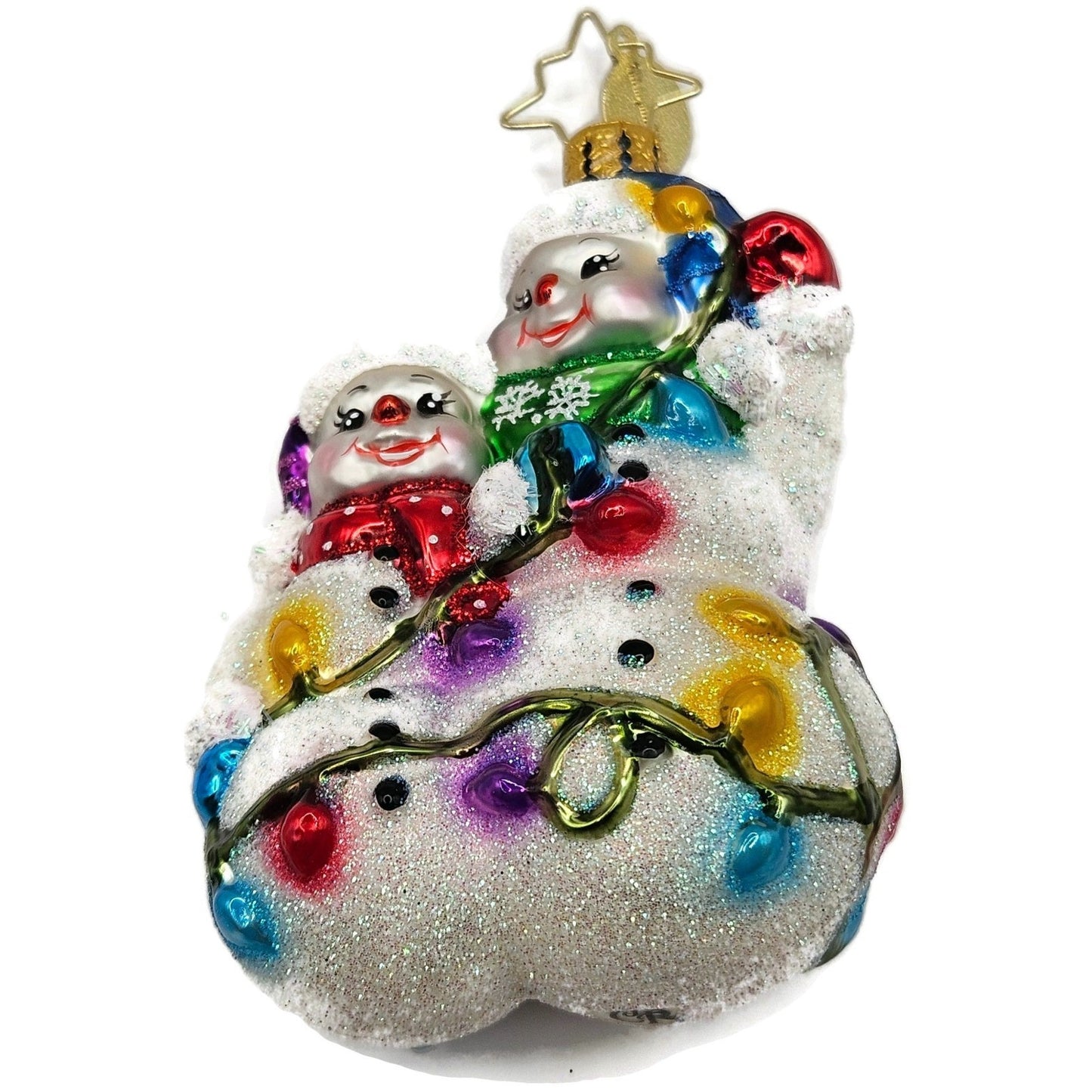 Christopher Radko Snowmen Glowmen Glittered Christmas Tree Ornament 1017212