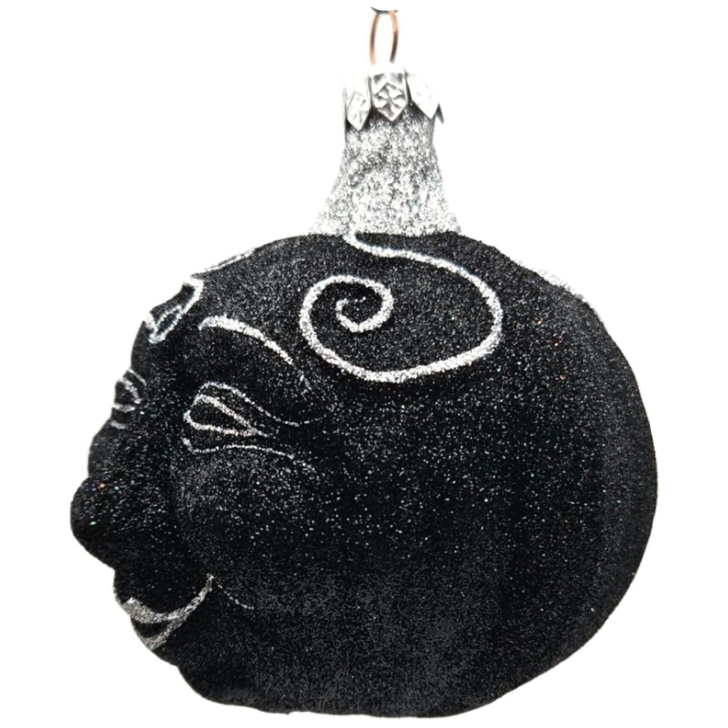 Patricia Breen Halloween Fanciful Pumpkin Black Silver Christmas Ornament 9812