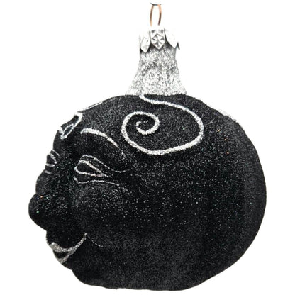 Patricia Breen Halloween Fanciful Pumpkin Black Silver Christmas Ornament 9812