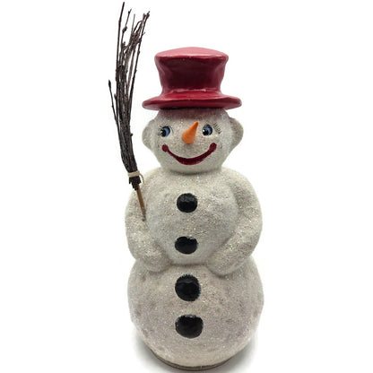 Ino Schaller Christopher Radko Snowman Red Hat Christmas Candy Container 1998