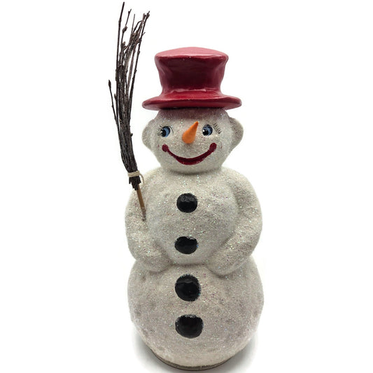 Ino Schaller Christopher Radko Snowman Red Hat Christmas Candy Container 1998