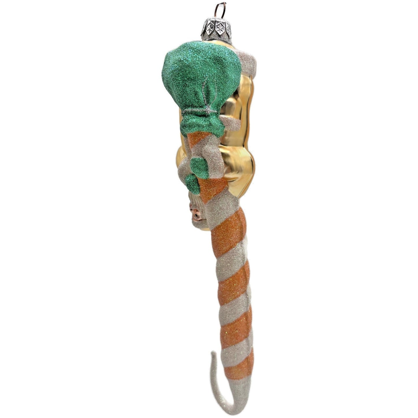 Patricia Breen Peppermint Santa Peach Striped Christmas Ornament Peachtree Place