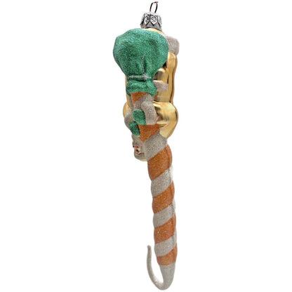 Patricia Breen Peppermint Santa Peach Striped Christmas Ornament Peachtree Place