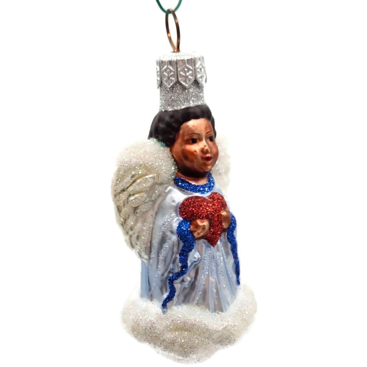 Patricia Breen Quartet of Angels Pastel Heart Blue Christmas Tree Ornament