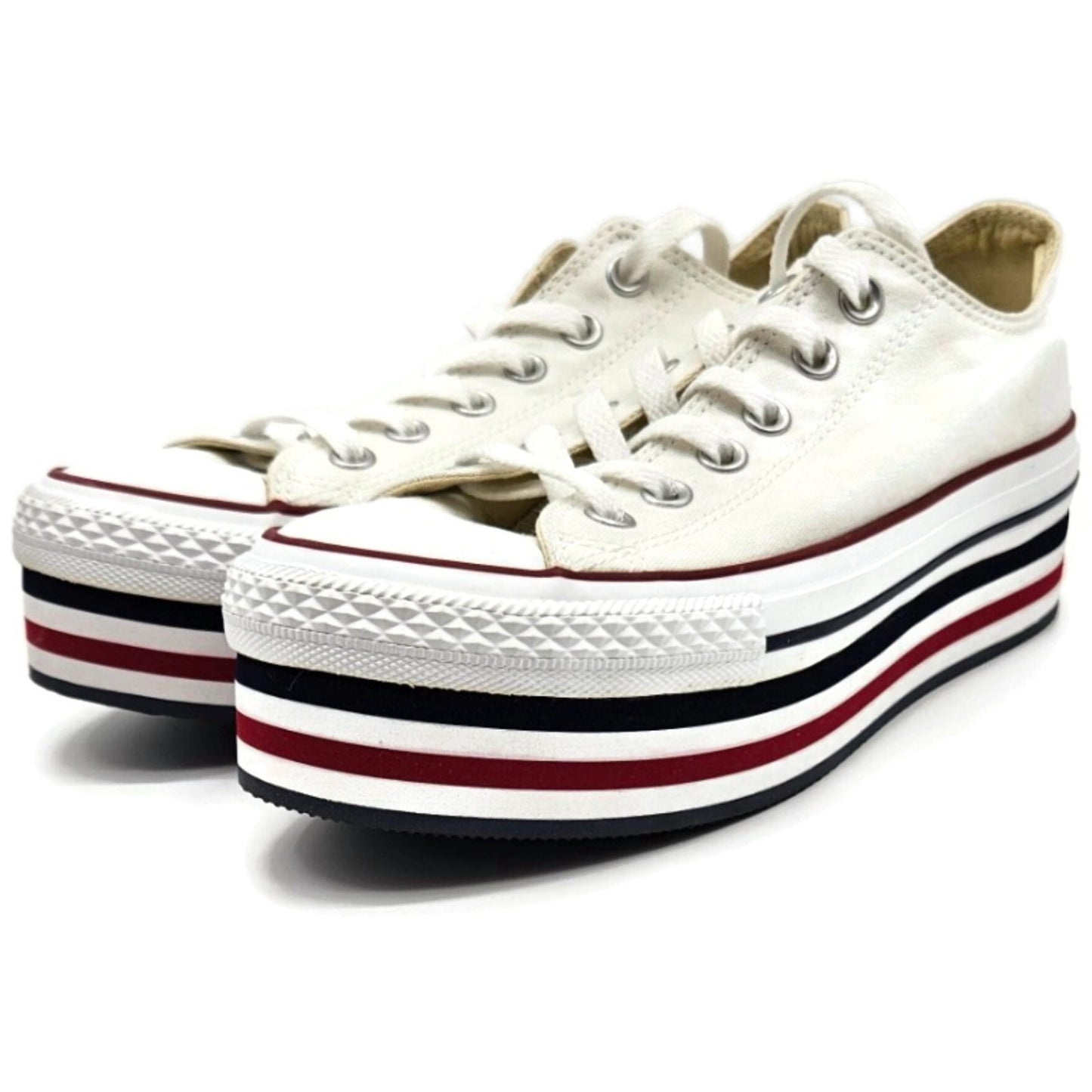 Converse Chuck Taylor All Star Platform OX White Canvas Shoes 136895C Unisex