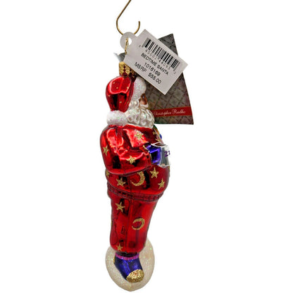 Christopher Radko Bedtime Santa Teddy Bear Stars Moon Christmas Ornament 1016169
