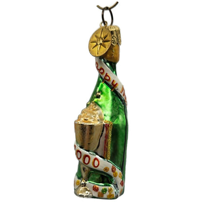Christopher Radko 2000 Cheers Green Champagne Bottle New Year Ornament 99-285-0