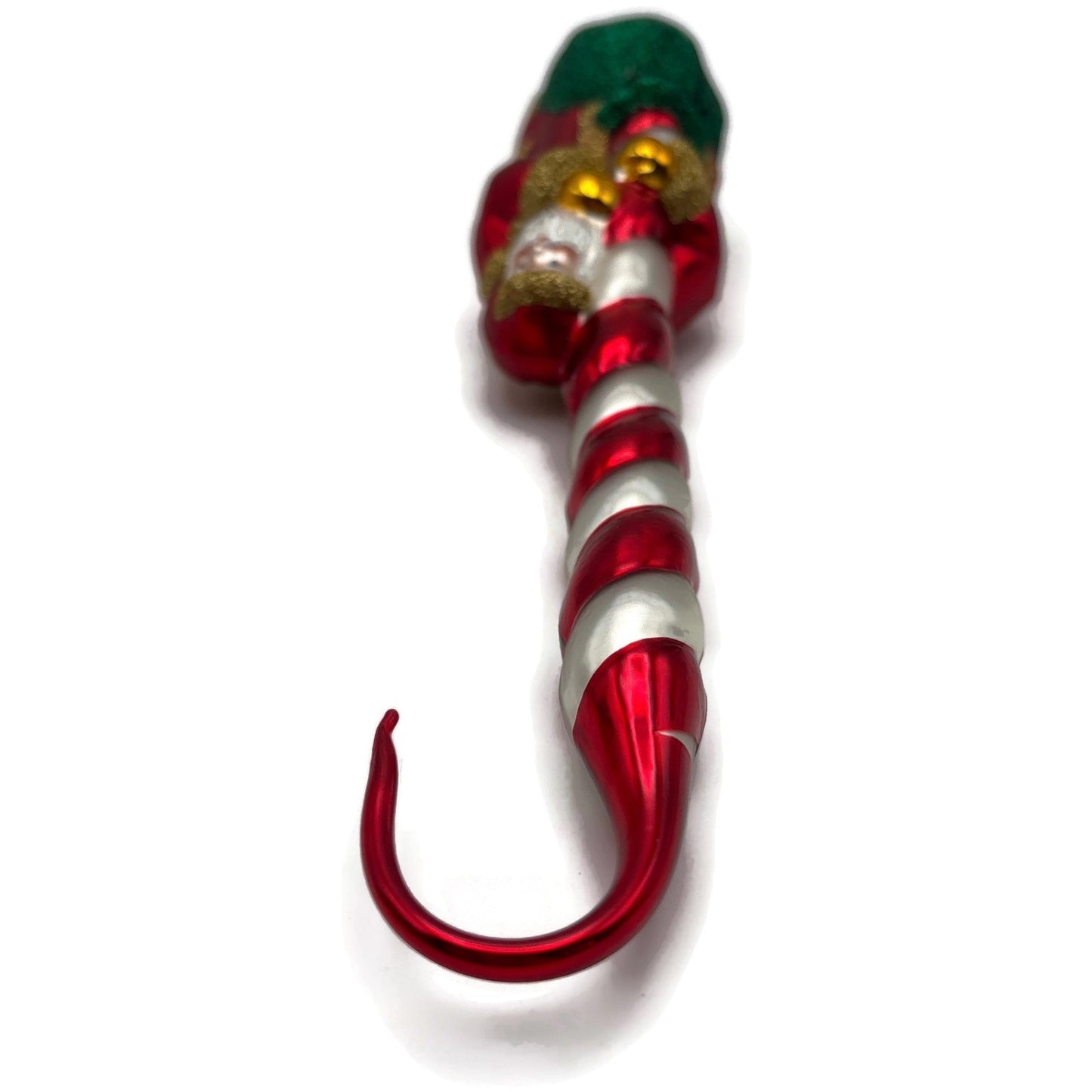 Patricia Breen Peppermint Santa Red White Matte Candy Cane Christmas Ornament