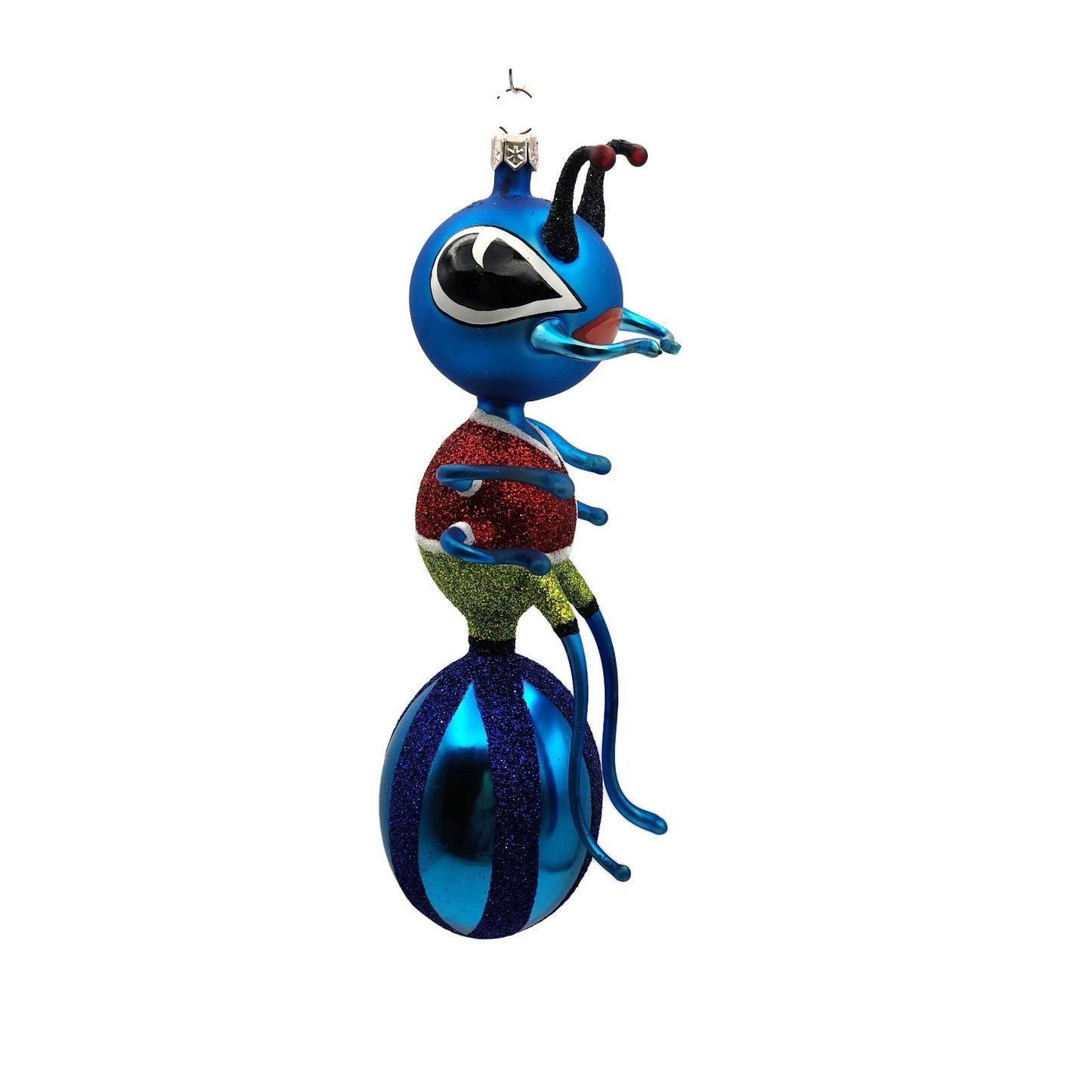 Slavic Treasures Gentlemen Ant Blue Stripe Insect Christmas Ornament 98-111-C-FB