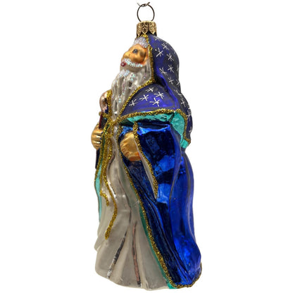 Christopher Radko Christmas Magic Santa Stars Blue Christmas Ornament 96-SP-13