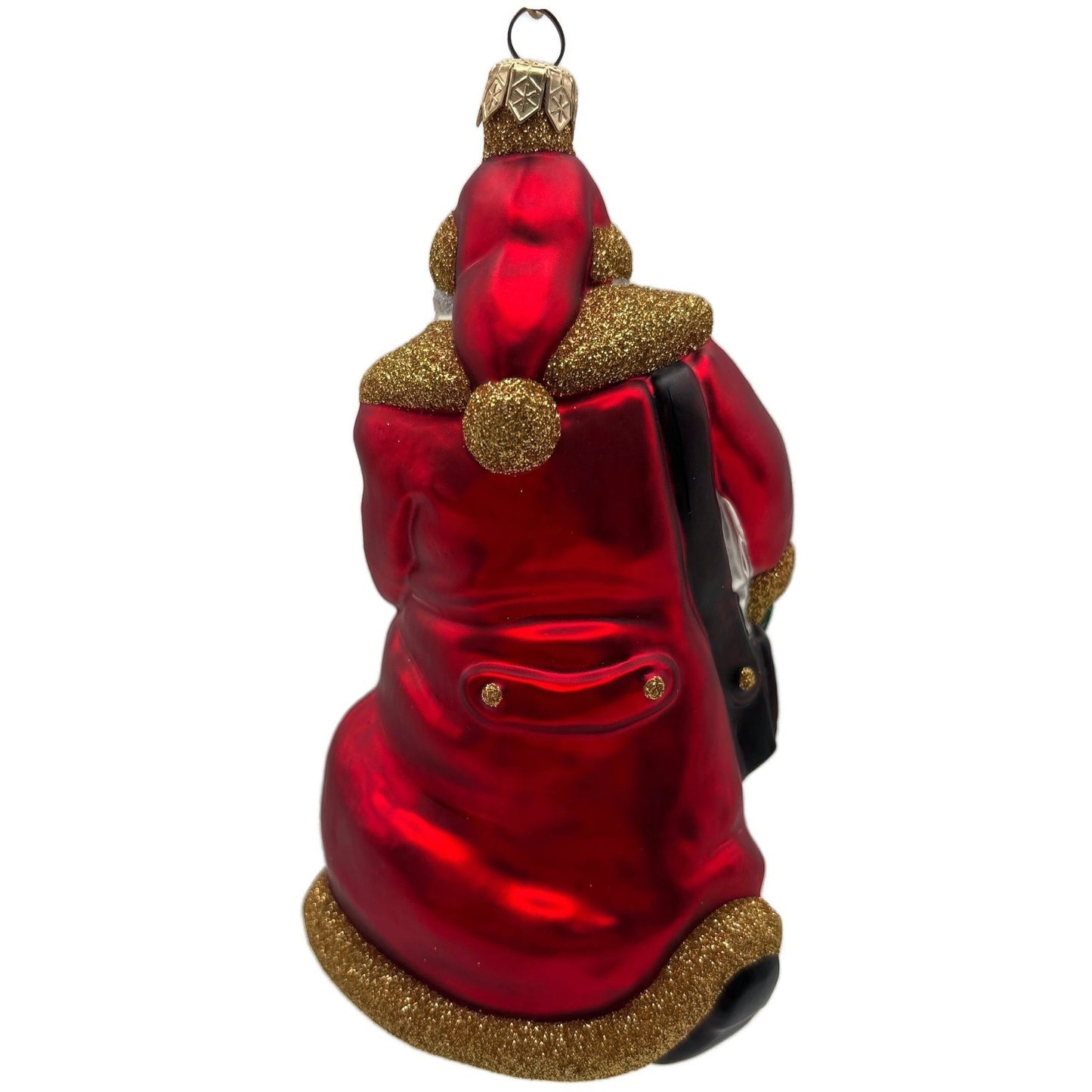 Patricia Breen Through The Rain and Snow Red Matte Santa Christmas Tree Ornament