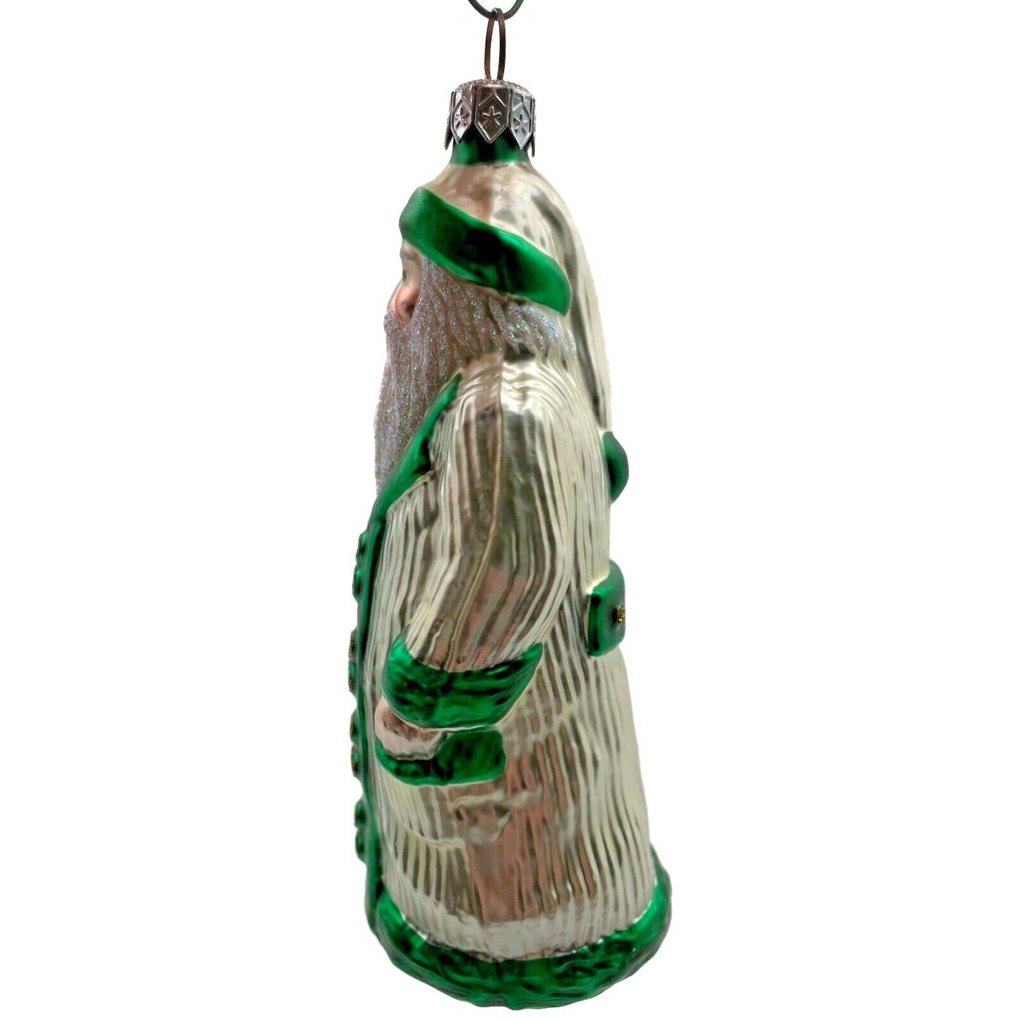 Patricia Breen Clover Santa Claus St Patricks Gold Green Christmas Tree Ornament