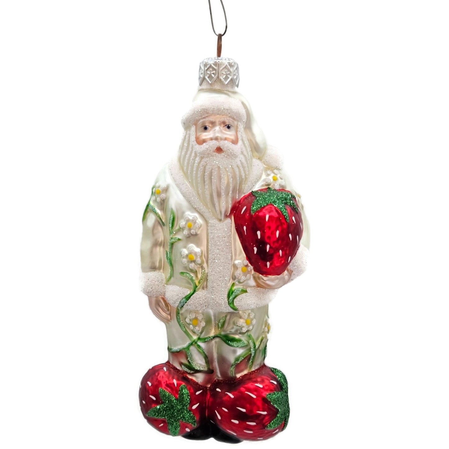 Patricia Breen Strawberry Santa Claus Flowers Spring Fruit Christmas Ornament