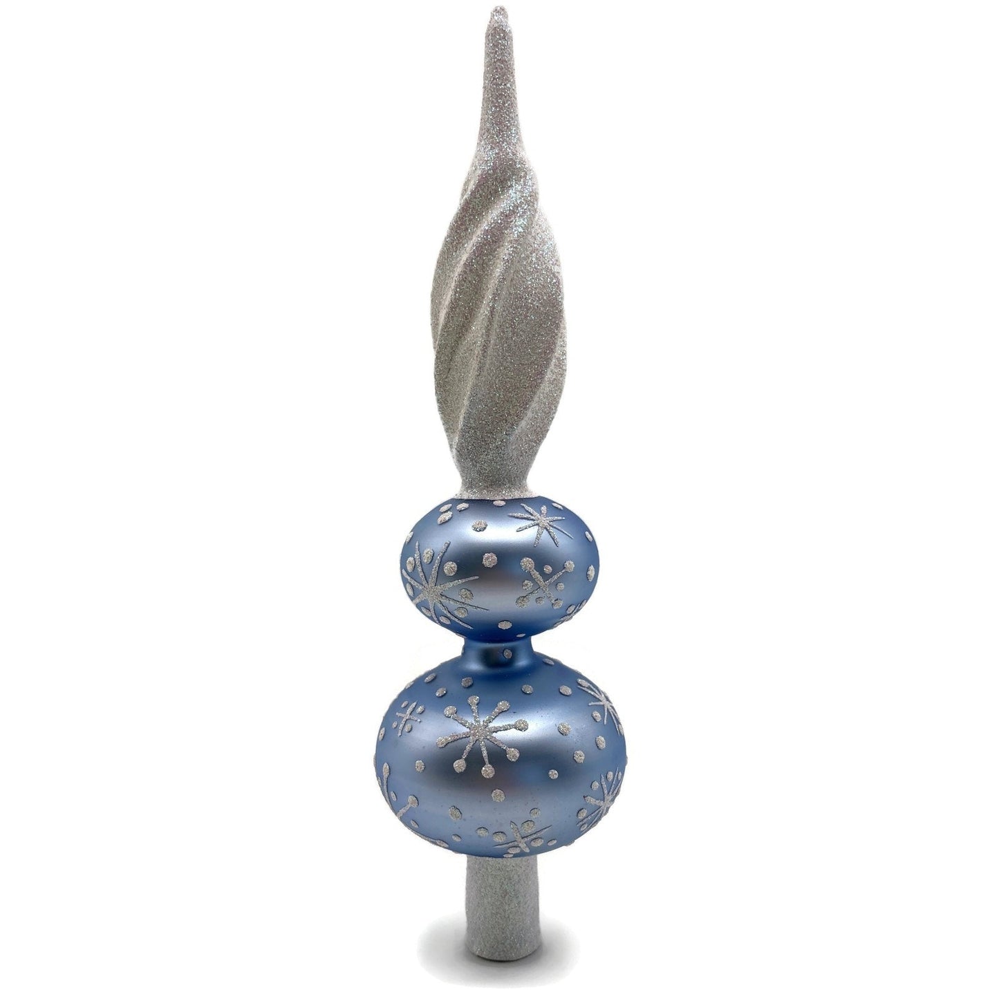 Patricia Breen Miniature Blizzard Finial Light Blue Matte Christmas Tree Topper