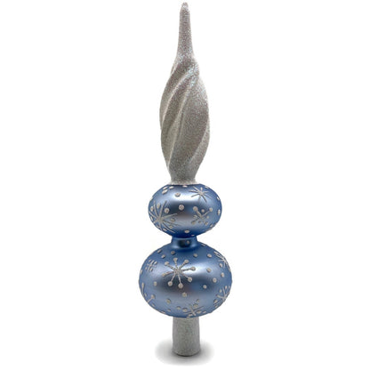 Patricia Breen Miniature Blizzard Finial Light Blue Matte Christmas Tree Topper