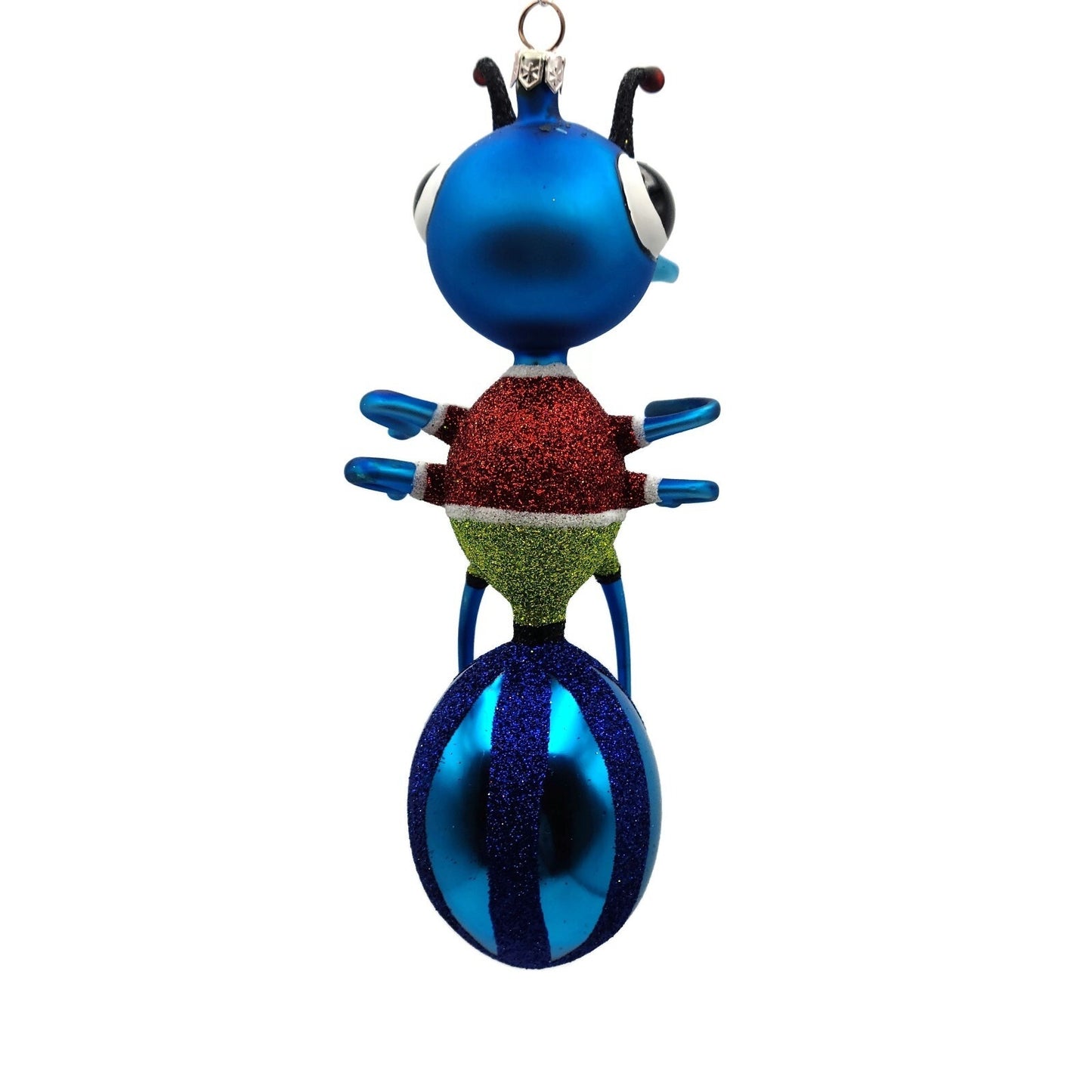 Slavic Treasures Gentlemen Ant Blue Stripe Insect Christmas Ornament 98-111-C-FB