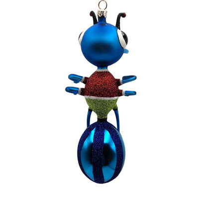 Slavic Treasures Gentlemen Ant Blue Stripe Insect Christmas Ornament 98-111-C-FB
