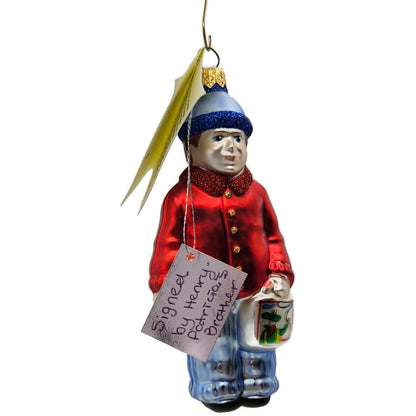 Patricia Breen Henrys First Day Of School Red Blue Signed Christmas Ornament